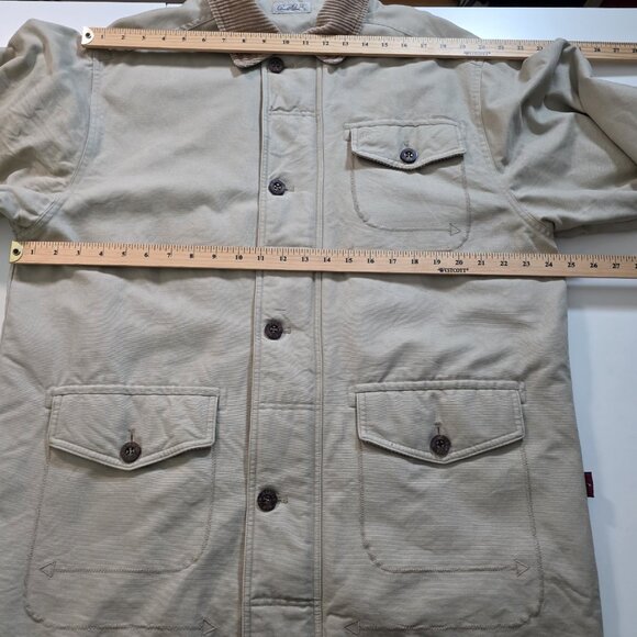 VTG Arnold Palmer Chore Coat Men XL Beige LS Quilt Lined Twill Cotton Zip Jacket - Picture 4 of 16